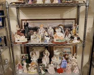 vintage porcelain figurines, plates & artwork