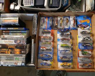 video games, x-box, PlayStation & PC & hot wheels