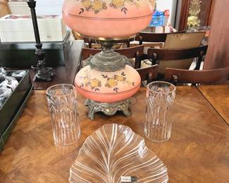 Gone with the Wind style lamp, crystal, etc.