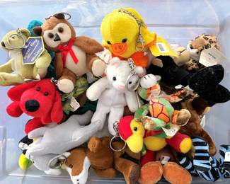 Assorted stuffed animal keychains