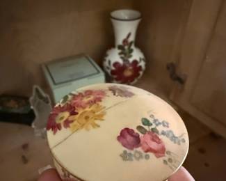 Royal Worcester Blush Ivory Floral Trinket Box