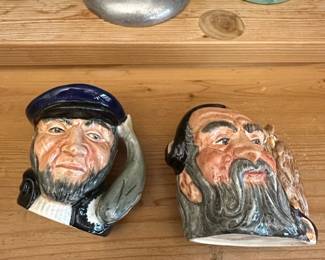 Royal Doulton Character Jugs  Capt. Ahab and Merlin Large