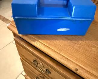 Vintage DieCast Toy Car Collection in Blue Carrying Case third image