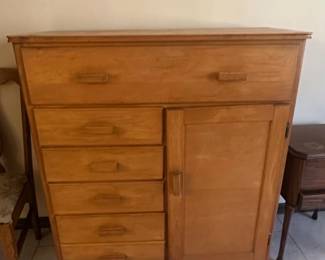 Vintage Oak Chifforobe or Combination Dresser Cabinet