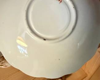 Brown Transferware Oriental Pattern Serving Bowl and Plates second image