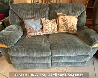 Green LaZBoy Recliner Loveseat