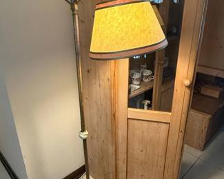 Art Deco Swing Arm Floor Lamp with Onyx Base