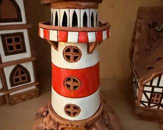 HandPainted Ceramic Lighthouse Figurine