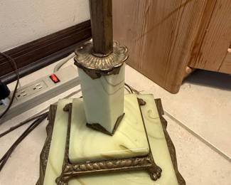 Art Deco Swing Arm Floor Lamp with Onyx Base third image