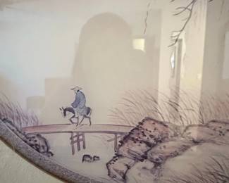 Chinese Landscape Painting on Silk  Scholar on Horseback second image