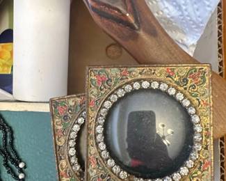 Antique Enameled and Jeweled Picture Frame