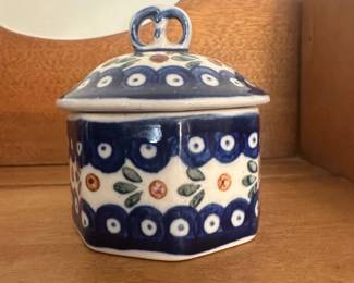 Polish Pottery Lidded Jar, Ceramika Artystyczna Boleslawiec