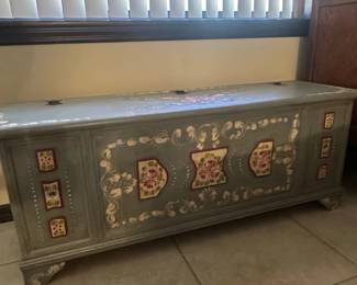 Pennsylvania Dutch Style HandPainted Folk Art Hope Chest or Blanket Chest
