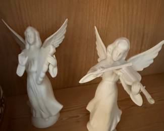 Pair of Dresden Porcelain Angel Musicians