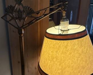 Art Deco Swing Arm Floor Lamp with Onyx Base second image