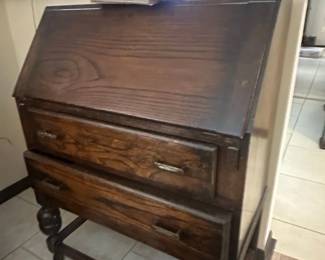 Antique Oak Jacobean Style Writing Bureau