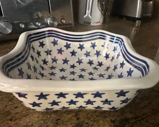 Polish Pottery Star Pattern Rectangular Dish