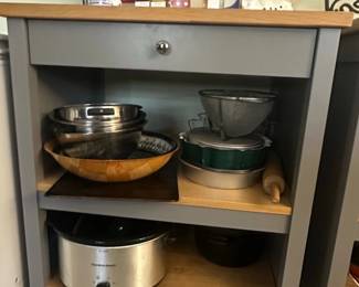 IKEA TORNVIKEN Kitchen Island and Assorted Kitchenware