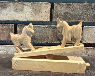 HandCarved Wooden Goat Nutcracker