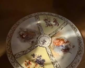Blue Willow Pattern Ironstone Plates and HandPainted Floral Dessert Plates second image