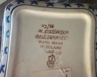 Polish Pottery Star Pattern Rectangular Dish second image