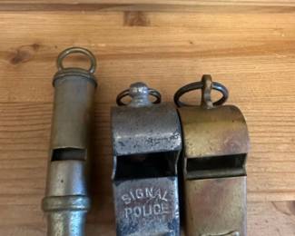 Lot of Vintage Police and Military Style Whistles