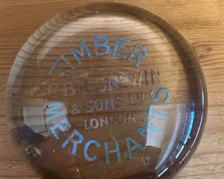 C.B.H. Snewin  Sons Ltd. Timber Merchants Paperweight
