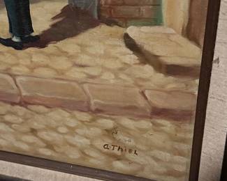 Oil Painting of European Street Scene by A. Thiel second image