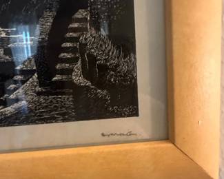 Polperro Etching by Arthur Brigg second image