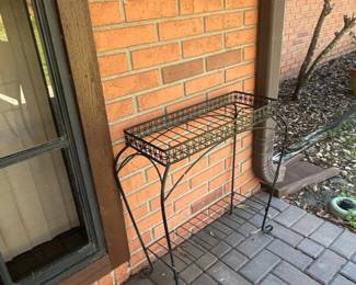 Vintage Wirework Plant Stand with Two Tiers