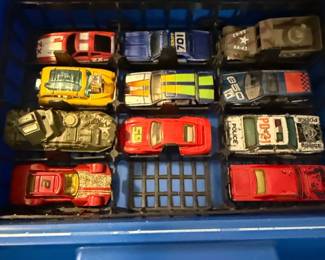 Vintage DieCast Toy Car Collection in Blue Carrying Case second image