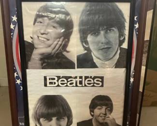 The Beatles Beatles Poster with Oasis Background