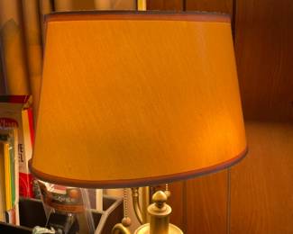 Double Arm Brass Table Lamp