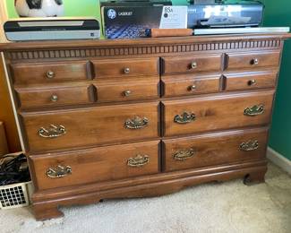 Wooden Long Dresser W/ Brass Hardware