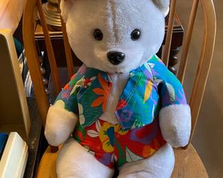 Vintage Large Plush Bear In Hawaiian Outfit