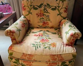 Floral Patterned Upholstered Arm Chair (2 Available)