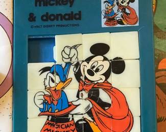 Vintage Mickey & Donald Magic Themed Slide Puzzle