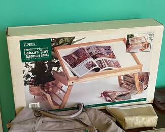 Wooden Leisure Tray W/ Magazine Rack