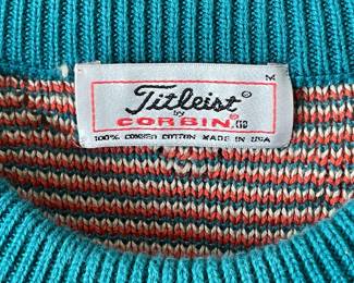Vintage Titleist By Corbin Teal Sweater