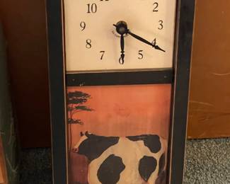 Cow Painted Clock