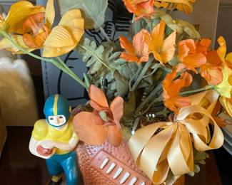 Vintage Football Player Planter