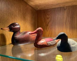 Wooden Carved Ducks (Signed!)
