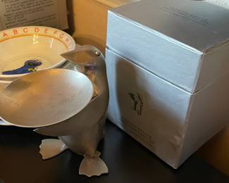 Restoration Hardware Penguin Tray Figurine W/ Box