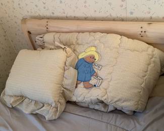 Vintage Paddington Bear Quilt W/ Matching Pillow