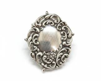 Victorian Sterling Silver Brooch or Pendant with VOILA Engraving