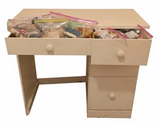 Vintage Sewing Desk with Notions