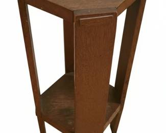 Arts and Crafts Oak Octagonal Plant Stand