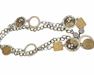 Mixed Metal Abstract Link Necklace Christopher Banks