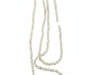 Long Faux Pearl Sautoir Necklace