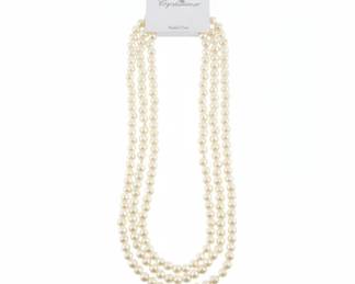 Cryshimmer Triple Strand Faux Pearl Necklace